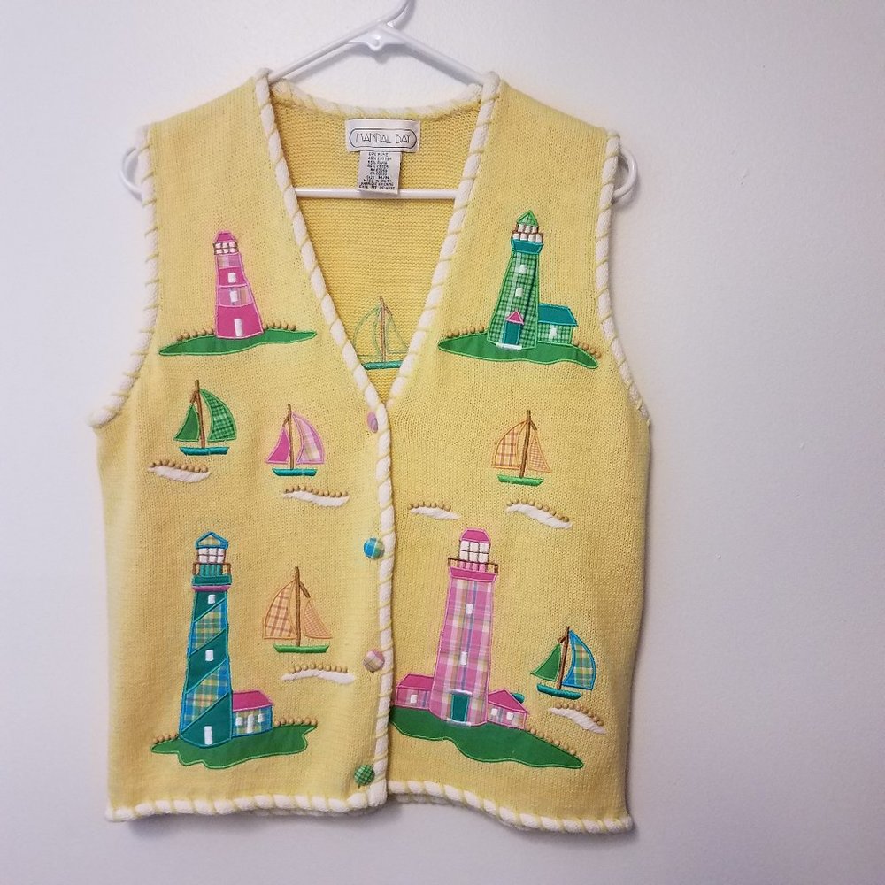 Mandal Bay LighthouseSweater Vest Women size M